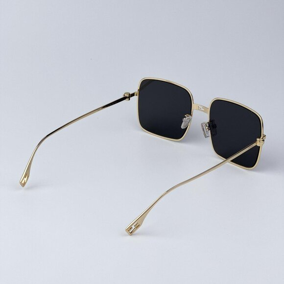 Fendi BAGUETTE FE40123U 30A Women  BRAND NEW Sunglasses Square Endura Gold Smoke